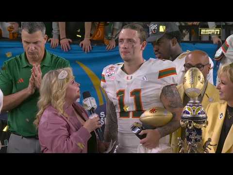 Miami celebrates Fiesta Bowl win vs. Ole Miss to advance to title game | ESPN College Football