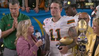 Download Lagu Miami celebrates Fiesta Bowl win vs. Ole Miss to advance to title game | ESPN College Football MP3