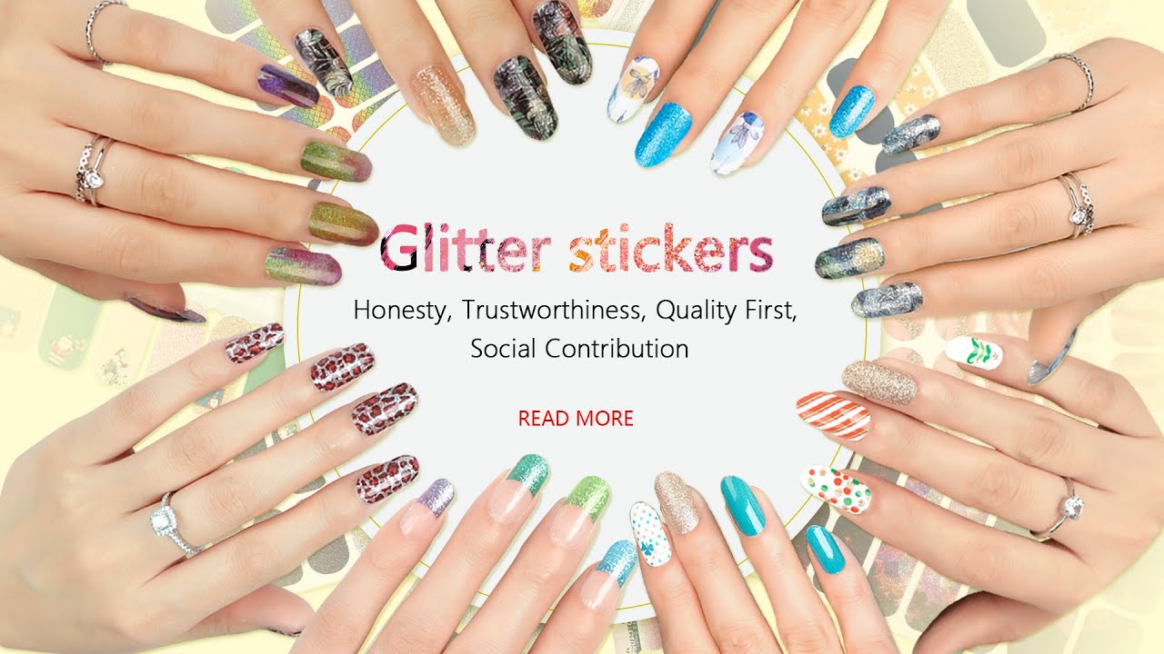 4. Handmade Glitter Nail Stickers - wide 5