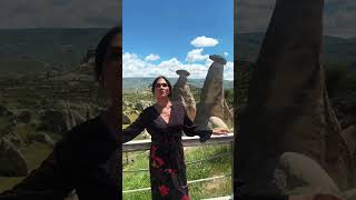 On 🇹🇷Cappadocia’s hilltops, three icon rock queens rise 💃🏾and my energy rises with them👠