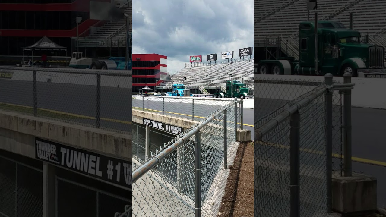 Big rig drag racing at Bristol - YouTube