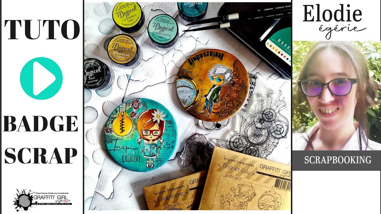 BADGES XL en SCRAPBOOKING avec les poudres MAGICALS - TUTORIEL - DECO ...