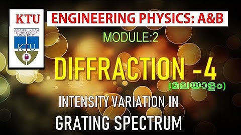 Diffraction-4: Intensity variation in grating spectrum | KTU | Engineering Physics |Module-2