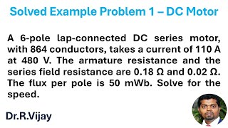 Solved Example Problem 1 – DC Motor #bee