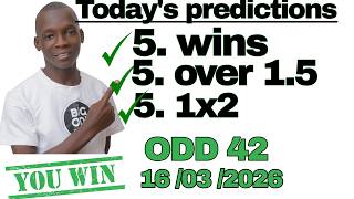 5 SURE WINS / 16/03/2026 SOCCER PREDICTIONS TODAY | BETTING TIPS, #footballpredictions screenshot 1