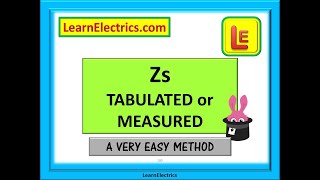 Zs - TABULATED or MEASURED. An easy method to calculate the Zs values without the books.