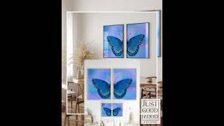 Blue Butterfly Wings Poster · Geschenkidee · Minimalistisches Butterfly Style Design · Urban Kuns...