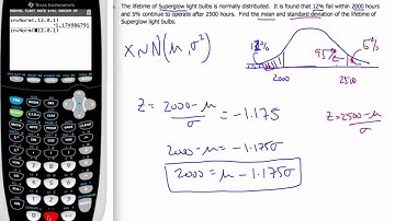 IB Math 11.05.5 Normal Distribution mean and SD example - GDC