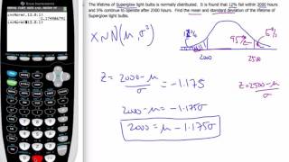 IB Math 11.05.5 Normal Distribution mean and SD example - GDC Net Worth