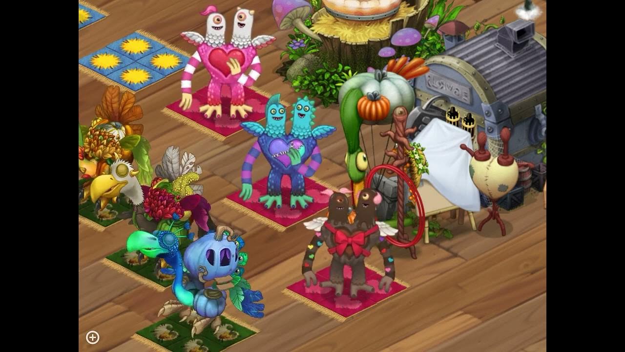 My Singing Monsters Rare Schmoochle and Epic Schmoochle on Seasonal