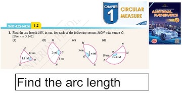 Circular measure self-exercise 1.2 Q1 sukatan membulat latihan kendiri 1.2 form 5 textbook kssm