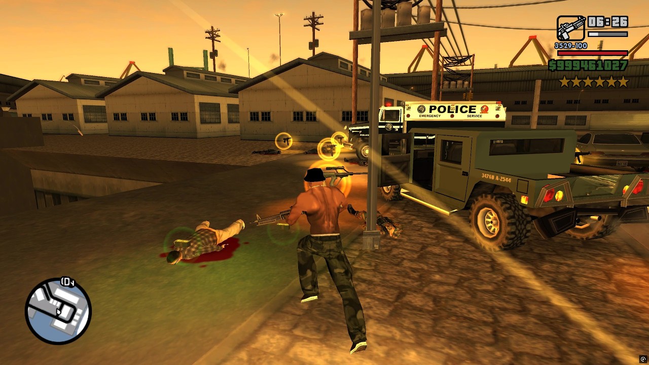 GTA San Andreas - Ocean Docks Rampage + Six Star Escape
