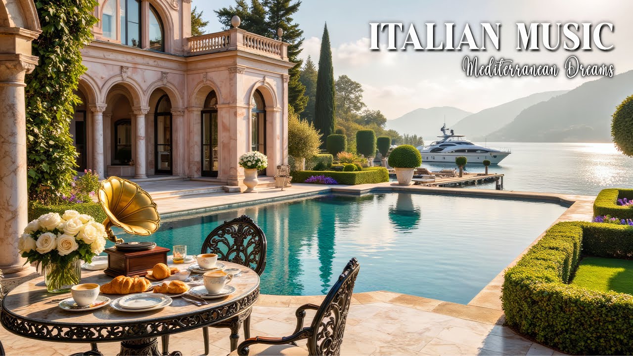 Italian Coastal Serenity 🎶 Chill Mediterranean Music with Amalfi Coast & Lake Como 4K