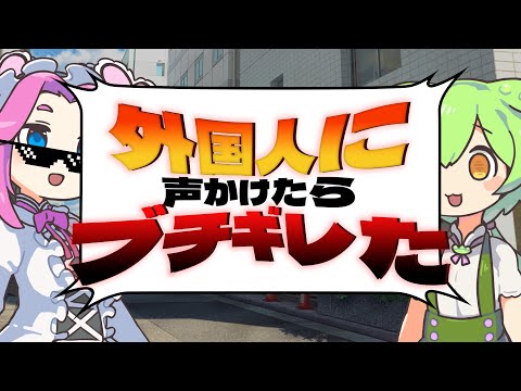 ずんだもんが外国人に声かけたらブチギレた【コント 外国人 英会話】