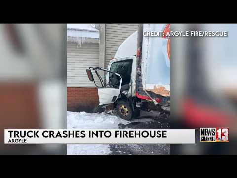 Truck crashes into Argyle Firehouse