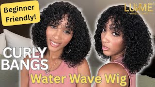Beginner Friendly Curly Bang Wig | Water Wave Minimalist Lace from LuvMe Hair