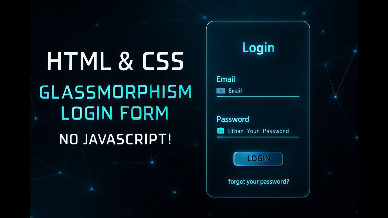Glassmorphism Login Form using HTML & CSS | Blur Effect UI |No ...