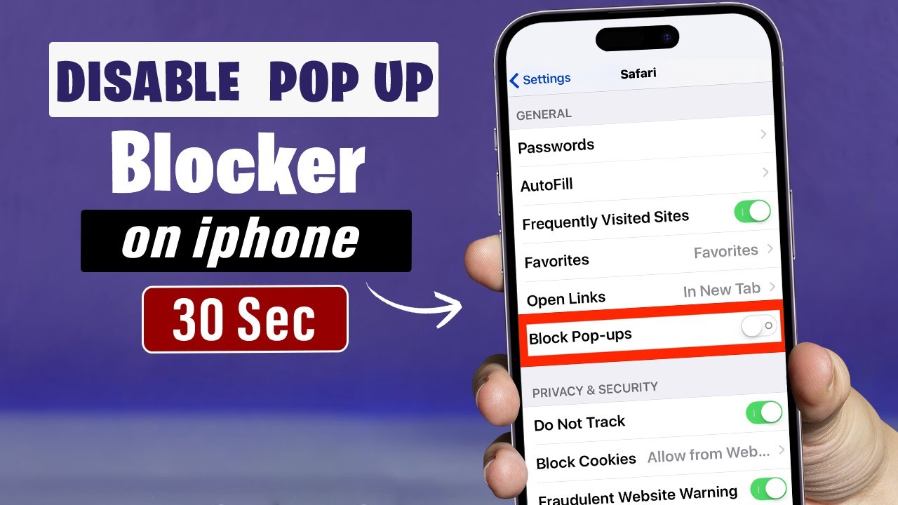 How to disable pop up blocker on iPhone/iPad