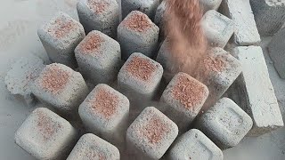 Super Dusty Soft Creamy Red Stoney Cement Wholecrush Dry On Floorpouring In Water