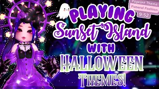 Playing Sunset Island with HALLOWEEN THEMES ✨ | Royale High Roblox Royalloween