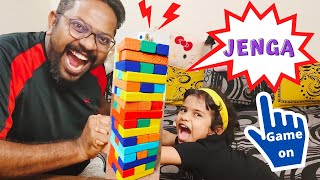 How to play Jenga | Domino's Using Jenga blocks | Colored Jenga | Family entertainment game🤩