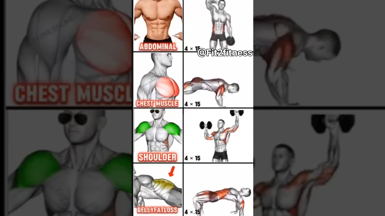 Abdominal, chest, shoulder,abs workout 