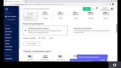 Creating a droplet in DigitalOcean