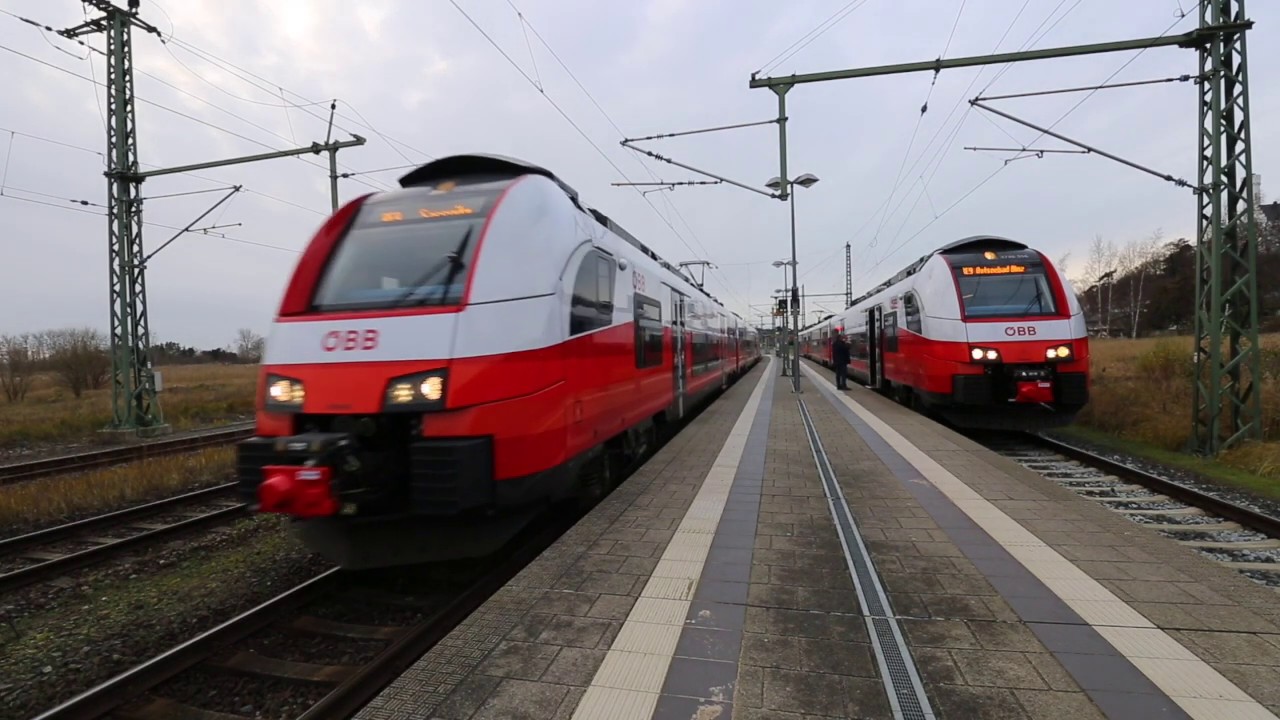 Bahnhof Lietzow  mit ÖBB Triebwagen und RAILSYSTEMS RP GMBH Lok.