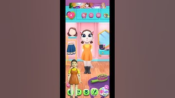Squid Game Doll Makeover-My Talking Angela 2 #squidgame #dj #remix #music #mytalkingangela2