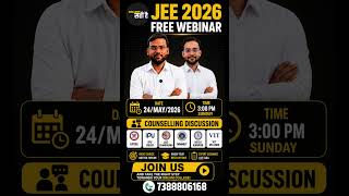 JEE 2026 Free Webinar 🔥 | IPU Delhi, HBTU, MMMUT, VIT & JAC Chandigarh Counselling Guide