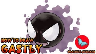 How To Draw Gastly Pokemon | Drawing Animals