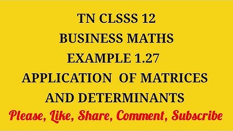TN 12th Business maths chapter 1 example 1.27