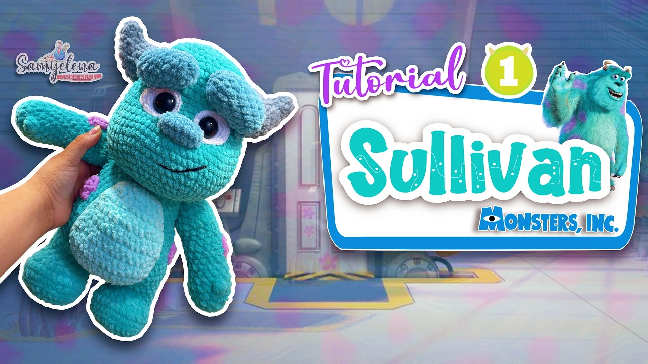 Sullivan Amigurumi Sulley TUTORIAL parte 1 español/ingles 