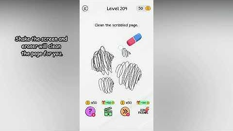 Braindom Level 204 Clean the scribbled page.