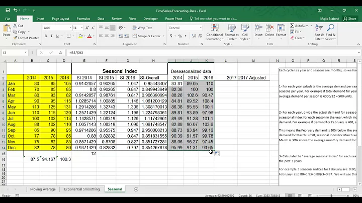 Time Series Forecasting Excel Part 2