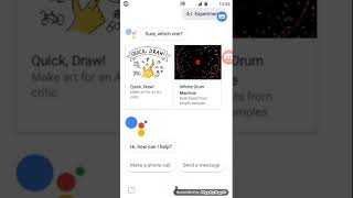 Playing the Google A.I. experiments game : Quick Draw (Android) using the Google assistant