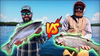 2 vs 2 Salmon Fishing Challenge! (MONSTER RAINBOW TROUT) by Owen Outdoors 999 views 2 years ago 14 minutes, 9 seconds