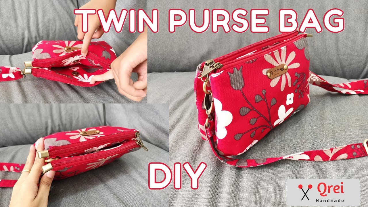How To Make Twin Purse Bag | Cara Membuat Dompet Kembar