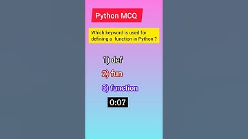 Python MCQ based on function definition #shorts