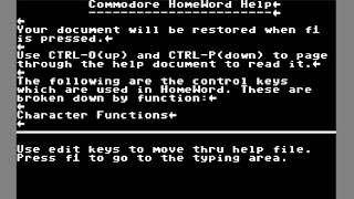 Find The Help File In Sierra's C64 HomeWord Word Processor