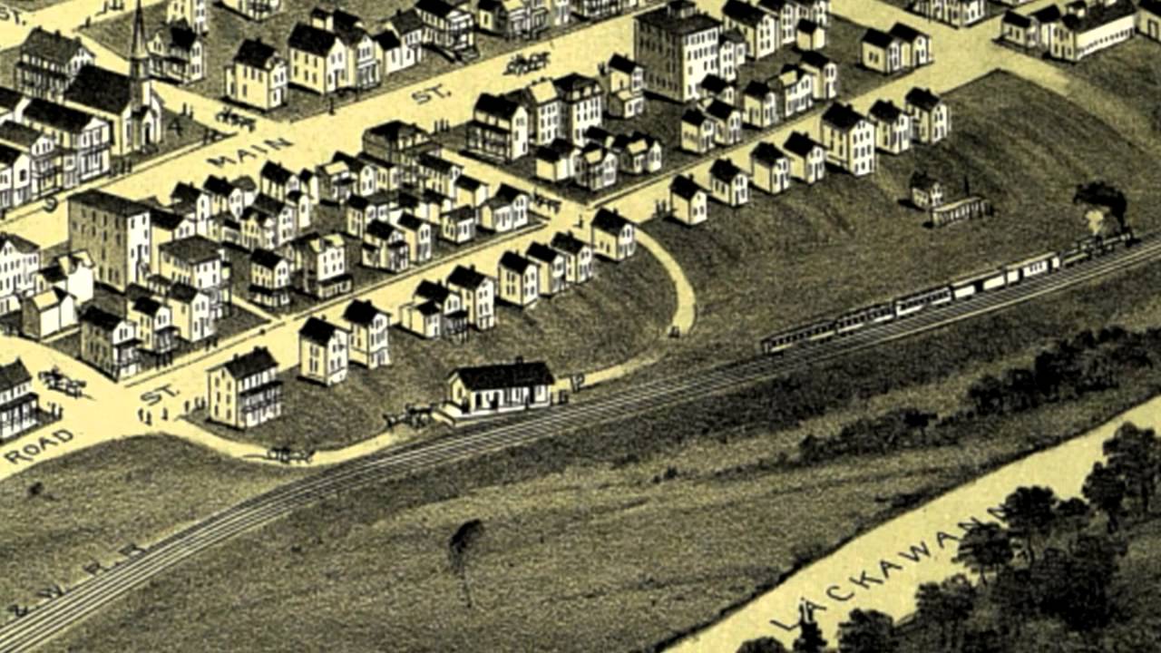 Forest City Pennsylvania 1889 Panoramic Bird's Eye View Map 6955 YouTube