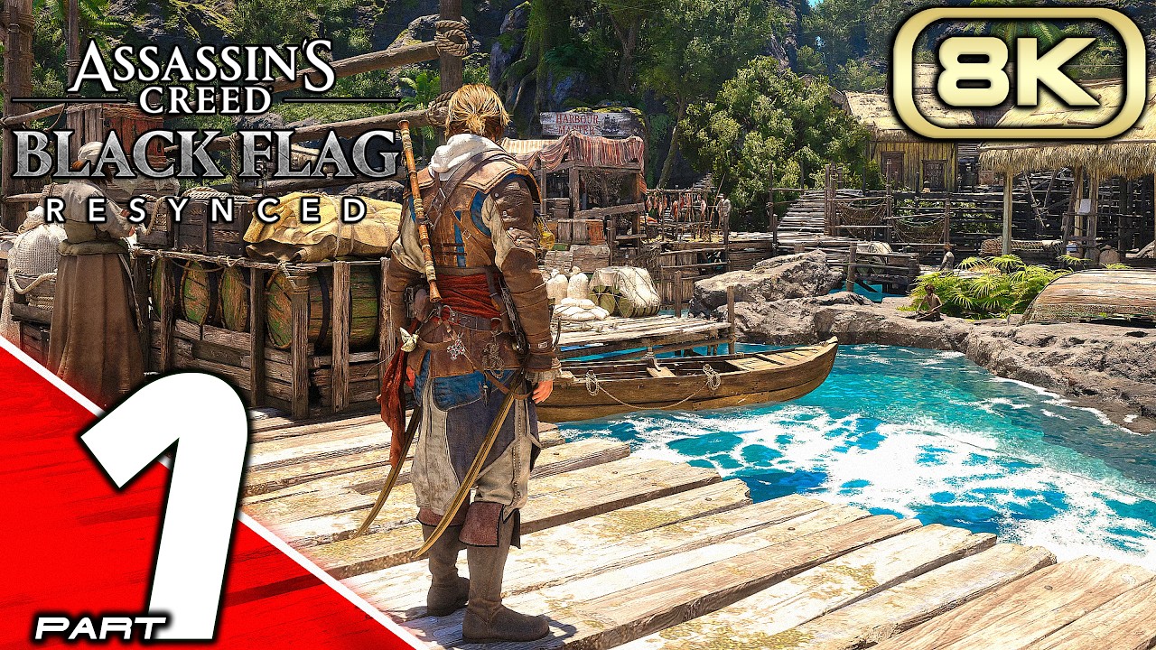 ASSASSIN'S CREED BLACK FLAG RESYNCED Gameplay Walkthrough Part 1 FULL GAME (8K 60FPS) No Commentary