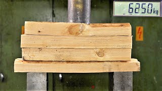 How Strong is Lumber? Hydraulic Press Test!