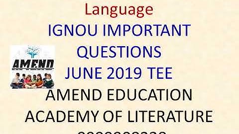 MEG 04 Aspects of Language IGNOU IMPORTANT QUESTIONS JUNE 2019 TEE MA ENGLISH
