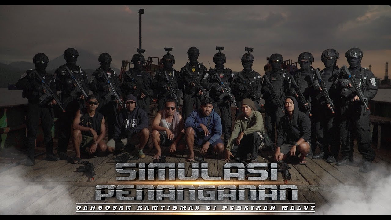 simulasi penanganan gangguan kamtibmas perairan maluku utara