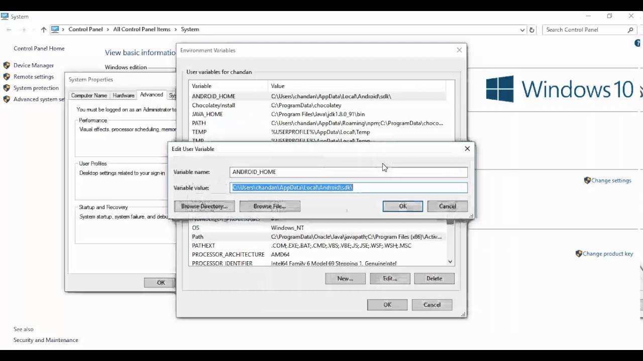 how to set environment variable for Android SDK - YouTube