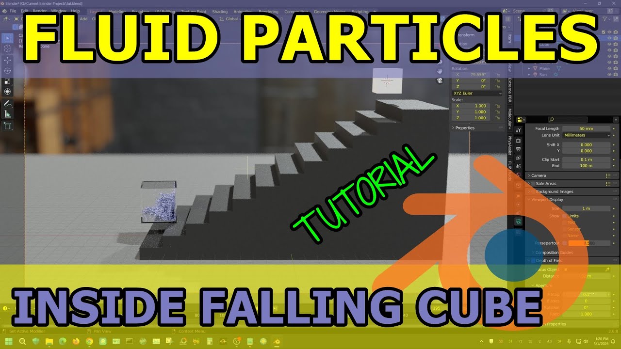 Particle Fluid In Cube Tutorial Blender - YouTube