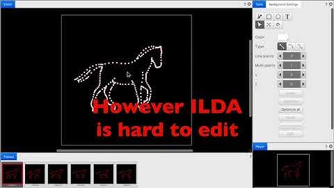 ILDA import and conversion to curves makes easier to edit laser show files