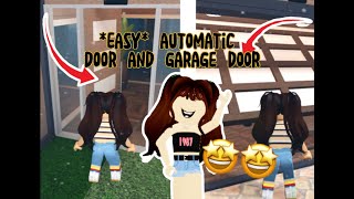 How to make automatic garage door and door on bloxburg *SUPER EASY*