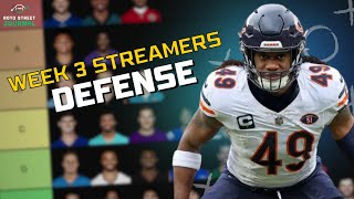 The BEST Fantasy Football Week 3 Defense Streamers DST
